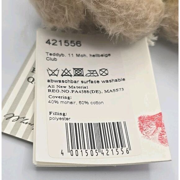 Steiff Club 2019 Teddy Bear Tan Mohair Plush Loyalty ID Button & COA Tag U315/3 - Picture 11 of 13